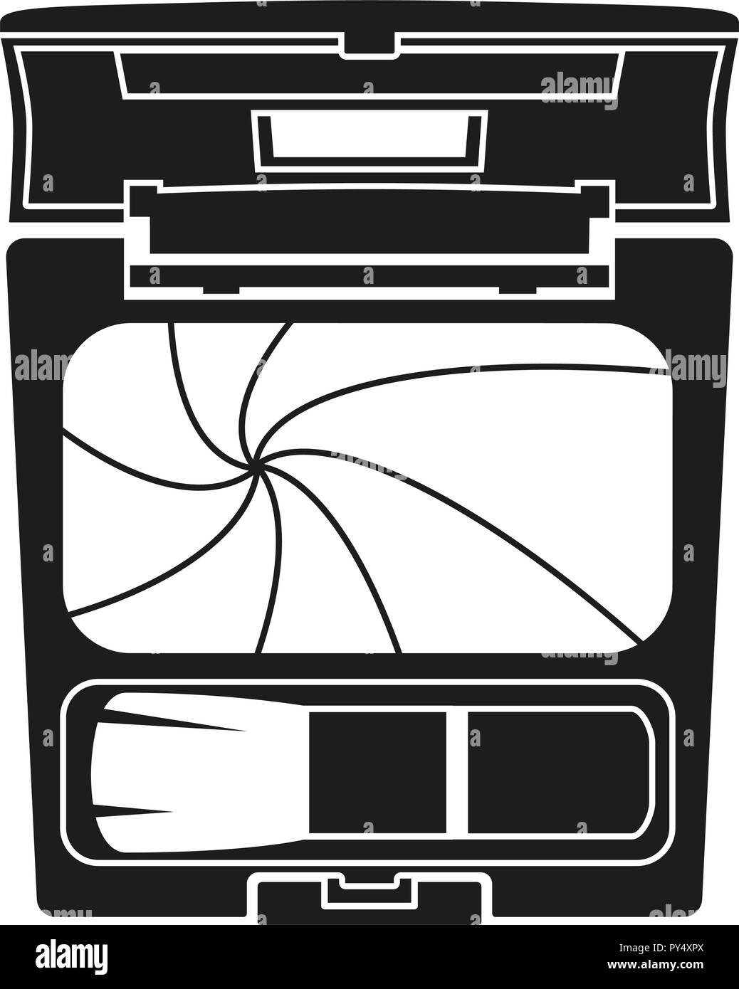 Black and white blusher with brush silhouette Stock Vector