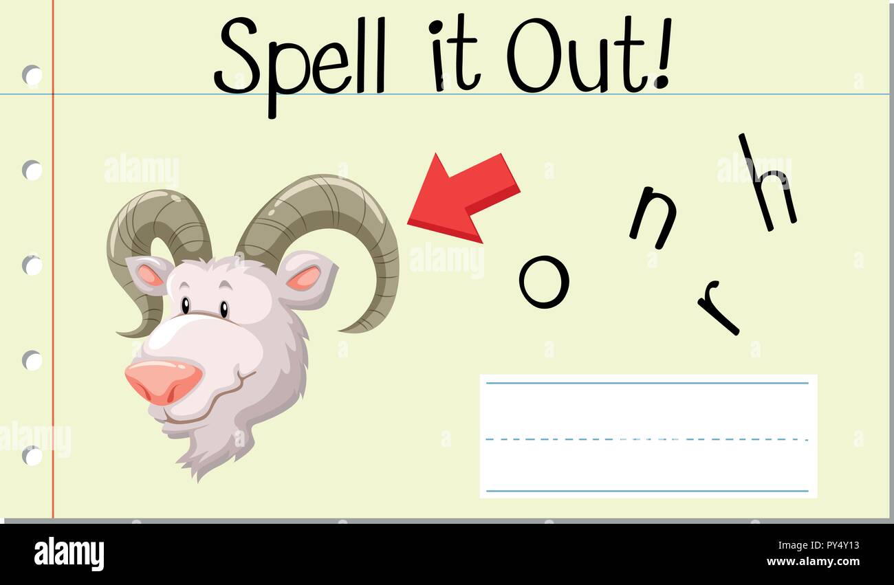 Spell English word horn illustration Stock Vector Image & Art Alamy