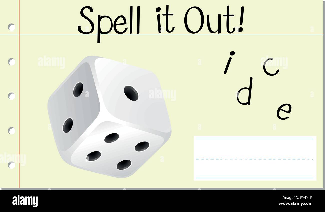 Spell English word dice illustration Stock Vector Image & Art Alamy