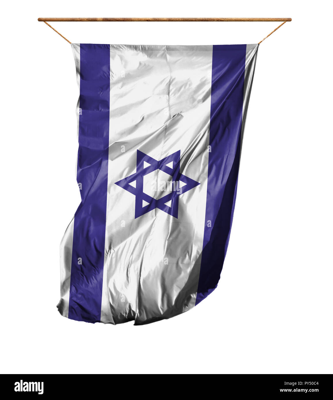 Flag of Israel. Vertical flag.Isolated on a white background. Stock Photo