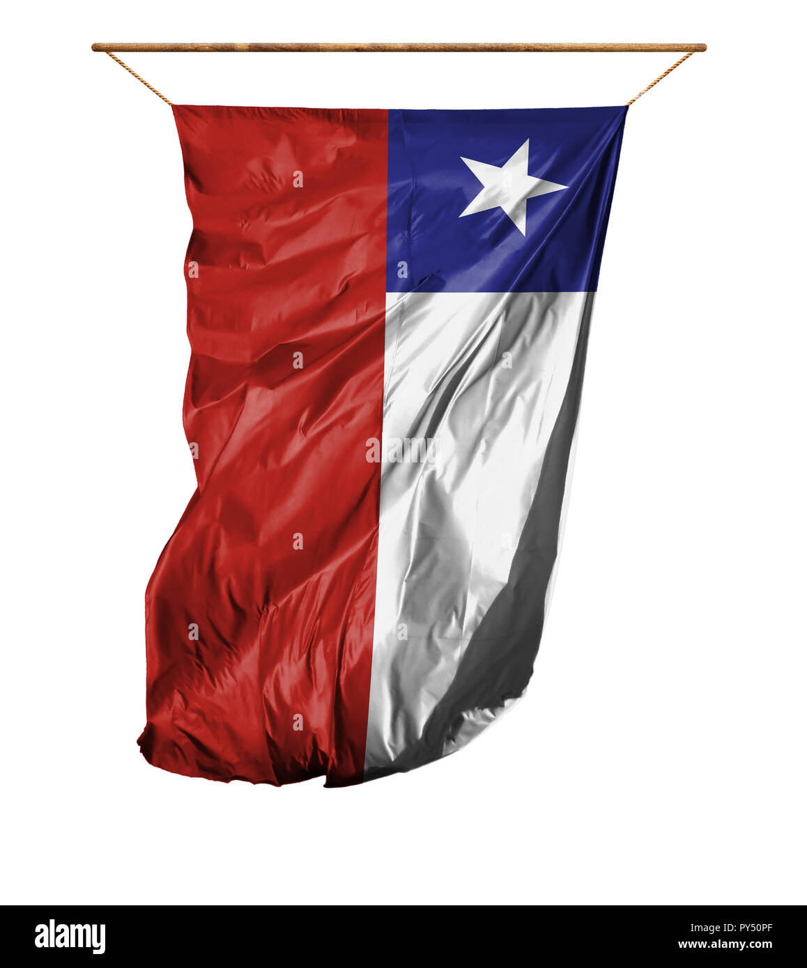 Flag of Chile. Vertical flag.Isolated on a white background Stock Photo
