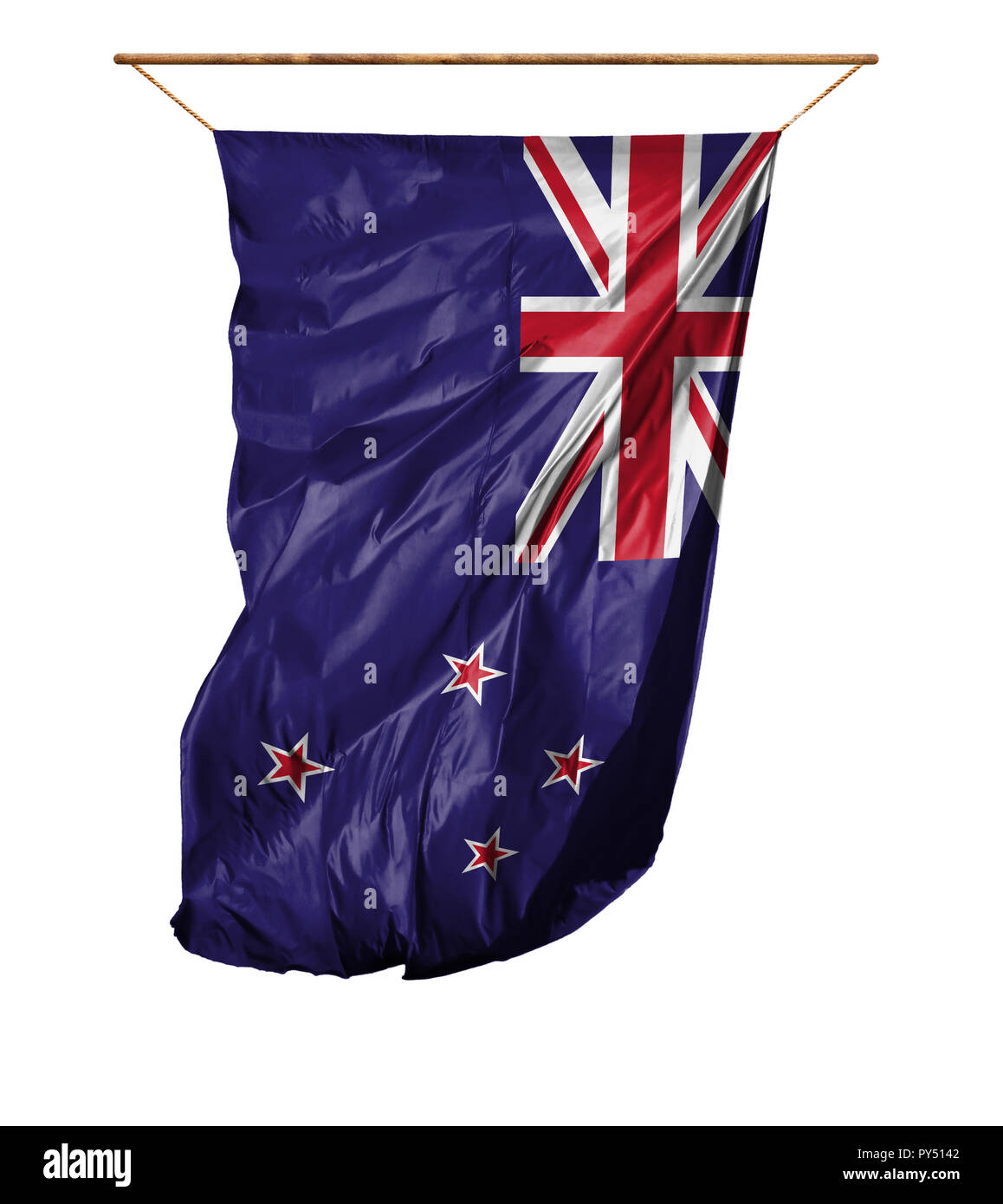 Flag of New Zealand. Vertical flag.Isolated on a white background Stock