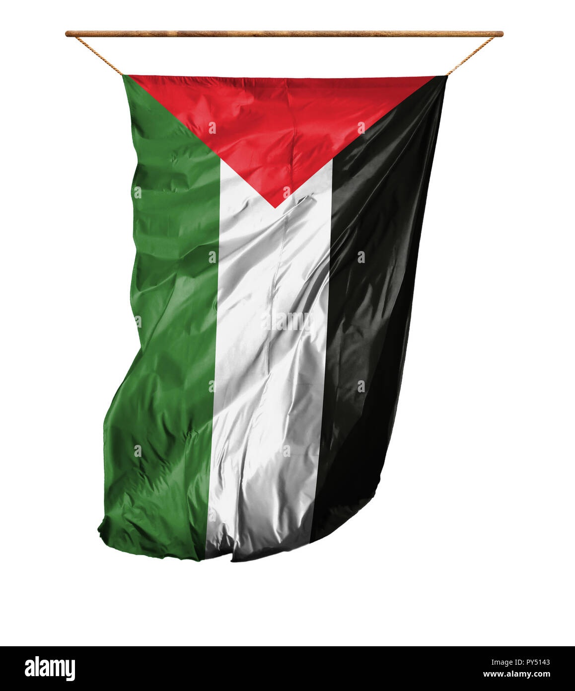 Flag of Palestine. Vertical flag.Isolated on a white background Stock