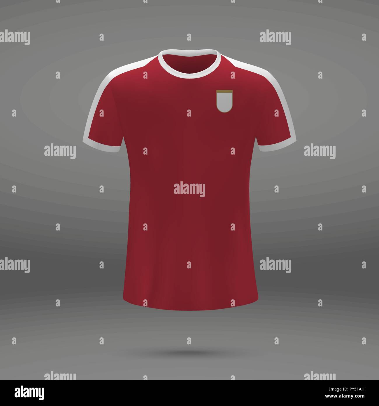 football kit of Serbia, t-shirt template for soccer jersey. Vector illustration Stock Vector