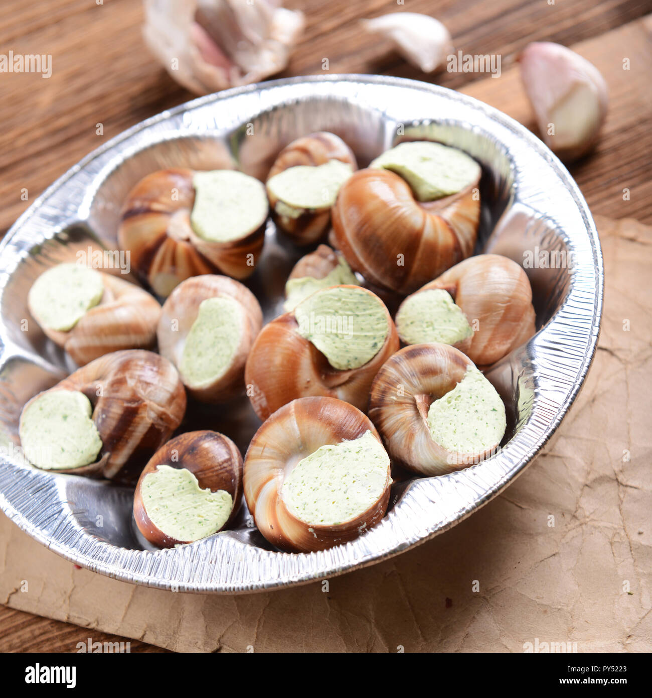 snails with garlic butter Stock Photo Alamy