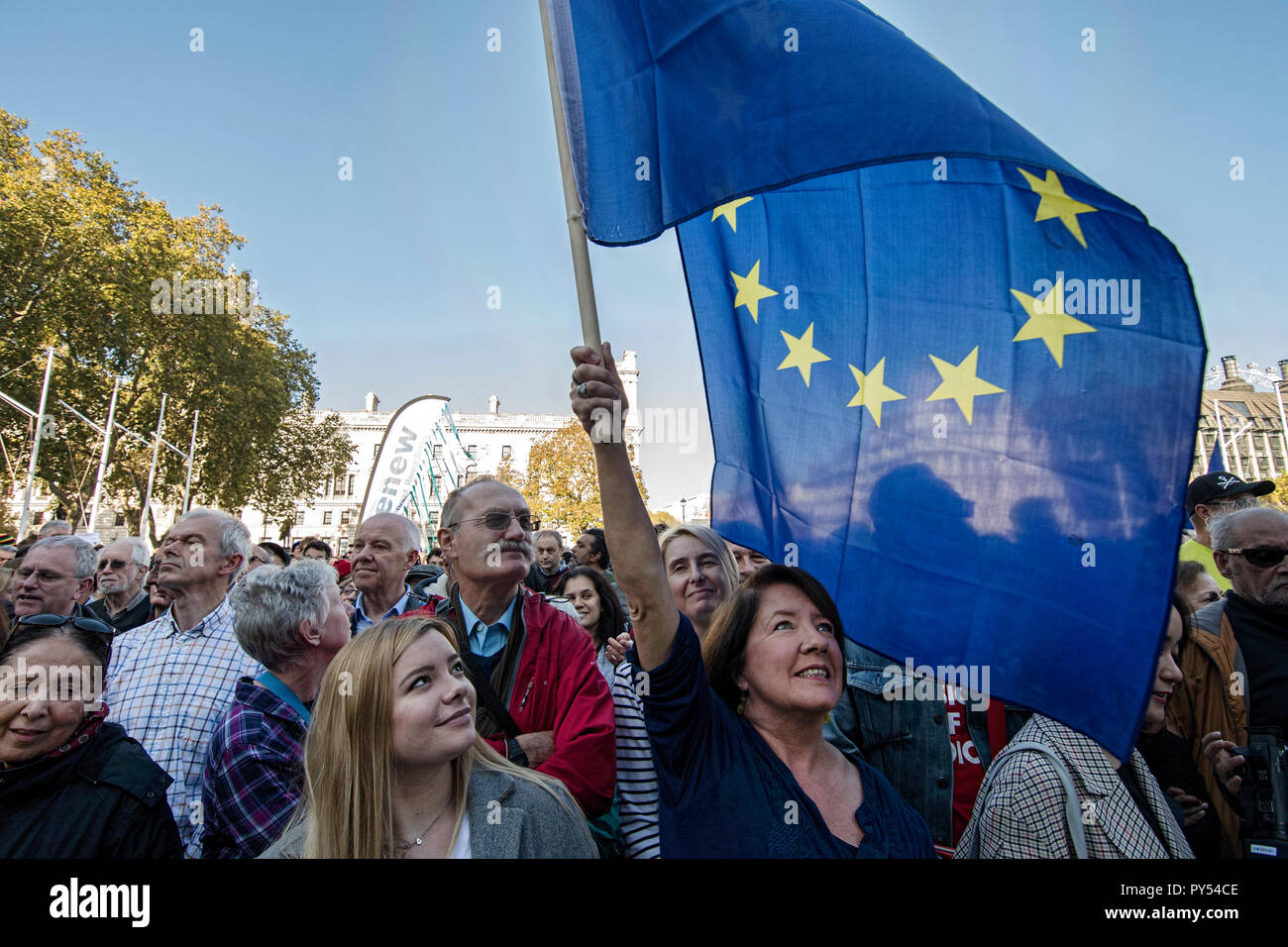 Anti Brexit Peoples March calling for a second referendum Vote on leaving the EU. London 20 Oct 2018 Stock Photo