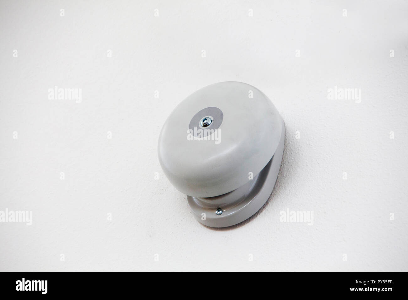 Close up view of a modern school alarm bell Stock Photo - Alamy