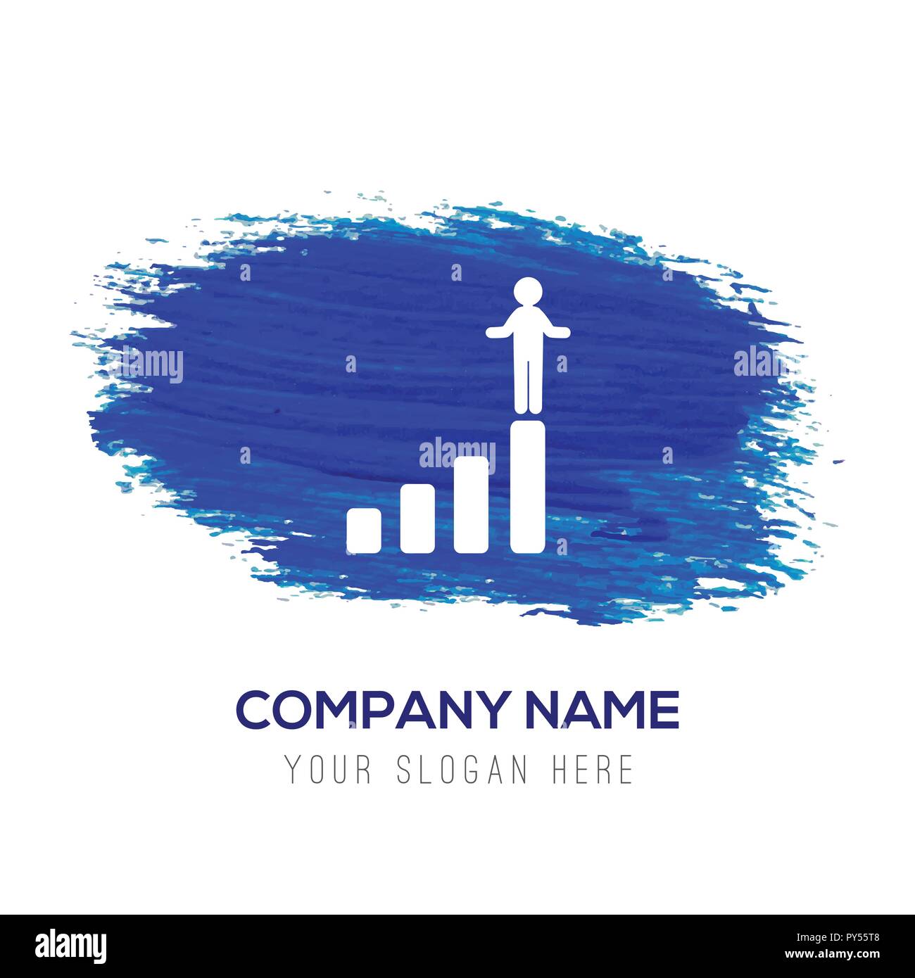 Progress graph icon - Blue watercolor background Stock Vector Image ...