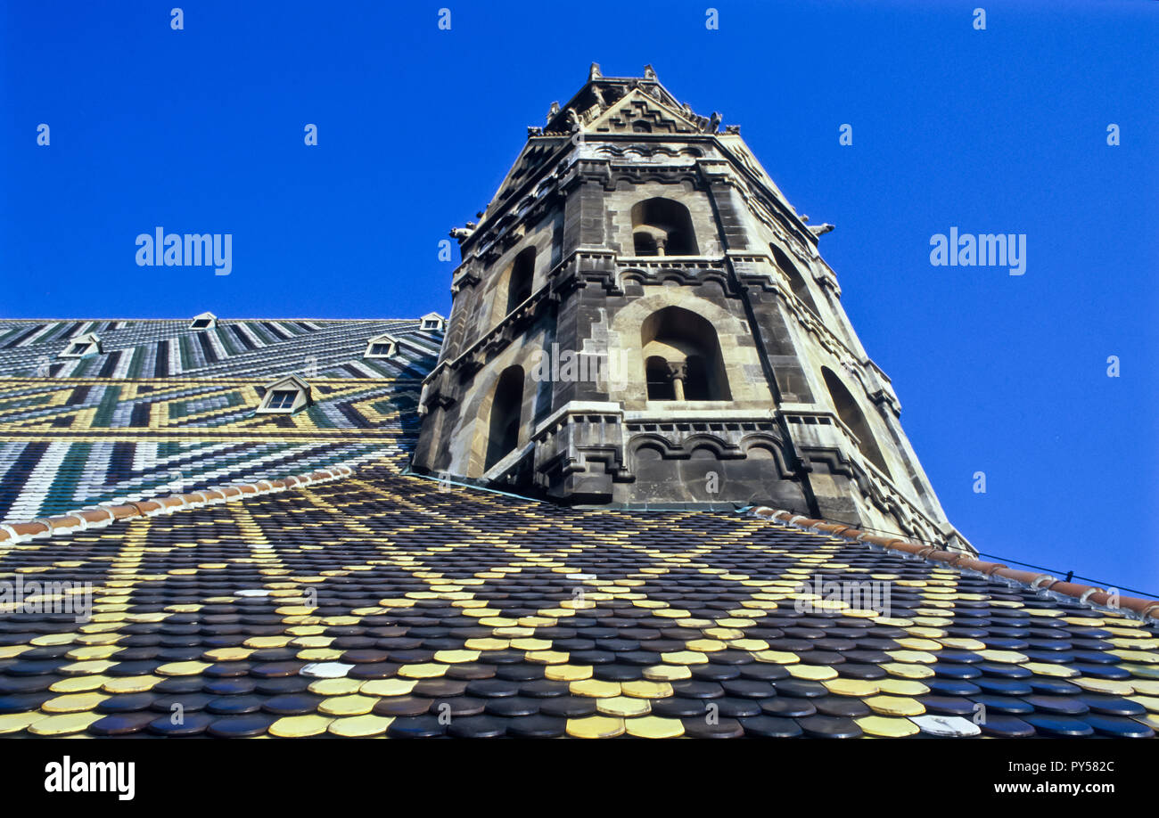 Wien, Stephansdom, Dachbereich, Heidenturm - Vienna, St. Stephens Cathedral, Roof Stock Photo