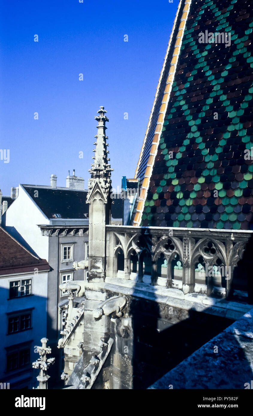 Wien, Stephansdom, Dachbereich, Fialturm - Vienna, St. Stephens Cathedral, Roof Stock Photo