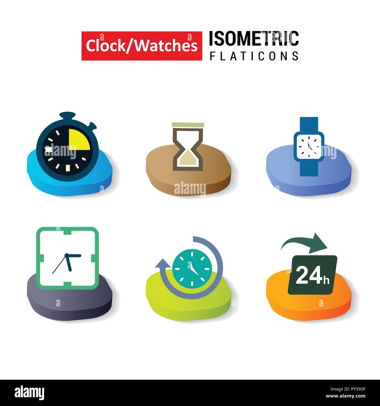 Clocks And Watches Icons Set Vector Stock Vector Image And Art Alamy 9400