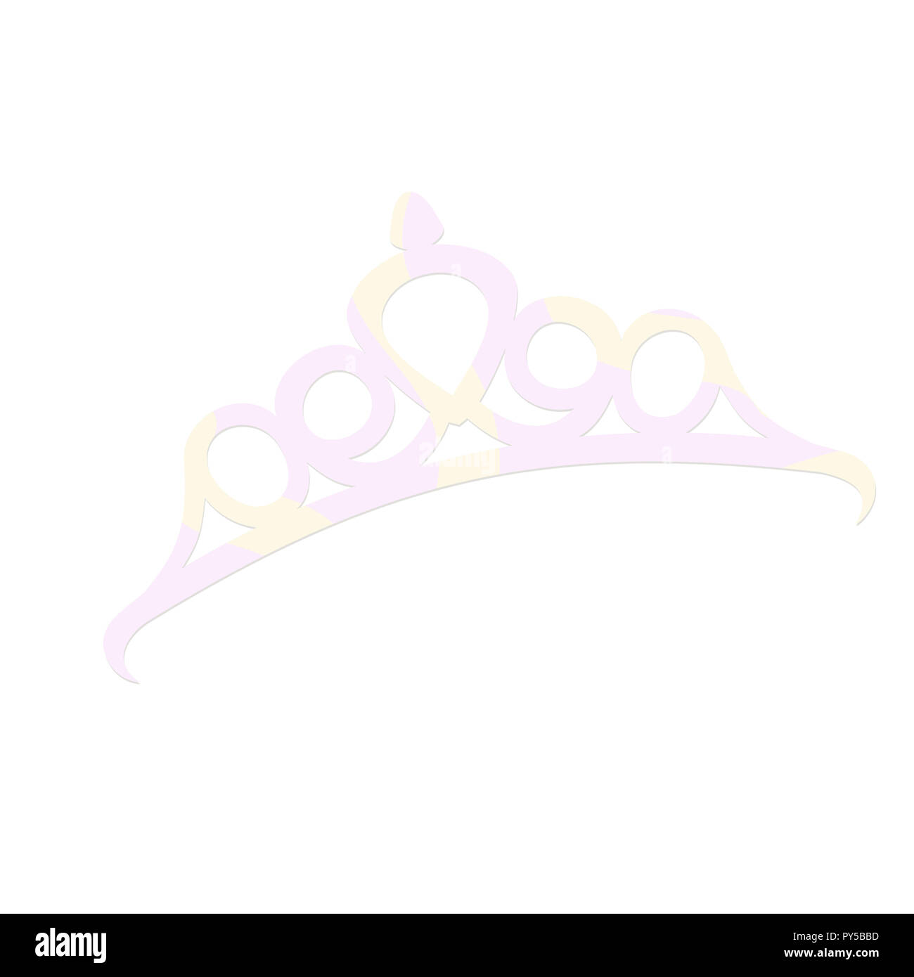 silver tiara crown with heart and diamonds isolated on white Stock Photo Alamy