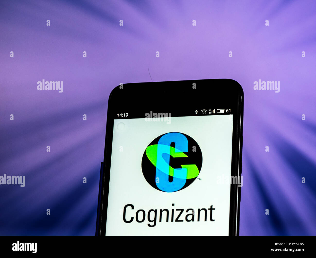 Cognizant Corporation logo seen displayed on smart phone. Cognizant is a multinational corporation that provides IT services, including digital, technology, consulting, and operations services. Stock Photo