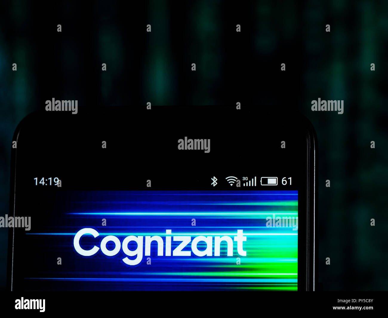 Cognizant Corporation logo seen displayed on smart phone. Cognizant is a multinational corporation that provides IT services, including digital, technology, consulting, and operations services. Stock Photo