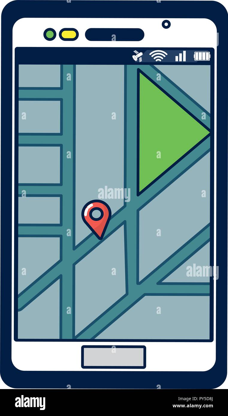 Smartphone with gps location Stock Vector Image & Art - Alamy
