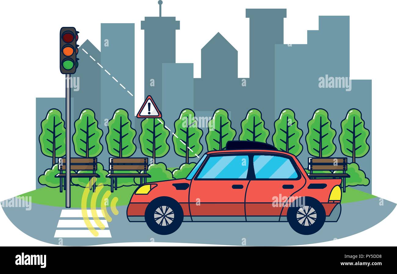 Autonomous car technology Stock Vector