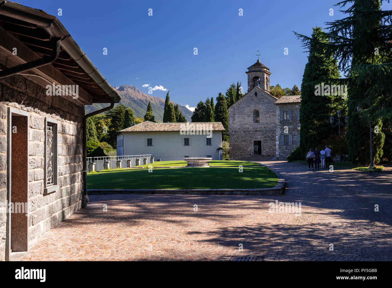 Monastary Santa Maria di Piona on Lake Como, Italy Stock Photo