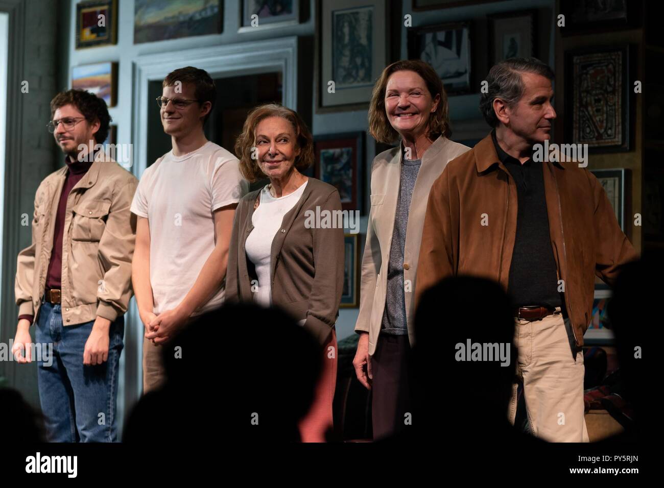 New York, NY, USA. 25th Oct, 2018. Michael Cera, Lucas Hedges, Elaine May,  Joan Allen, David Cromer in attendance for THE WAVERLY GALLERY Opening  Night Curtain Call on Broadway, The John Golden