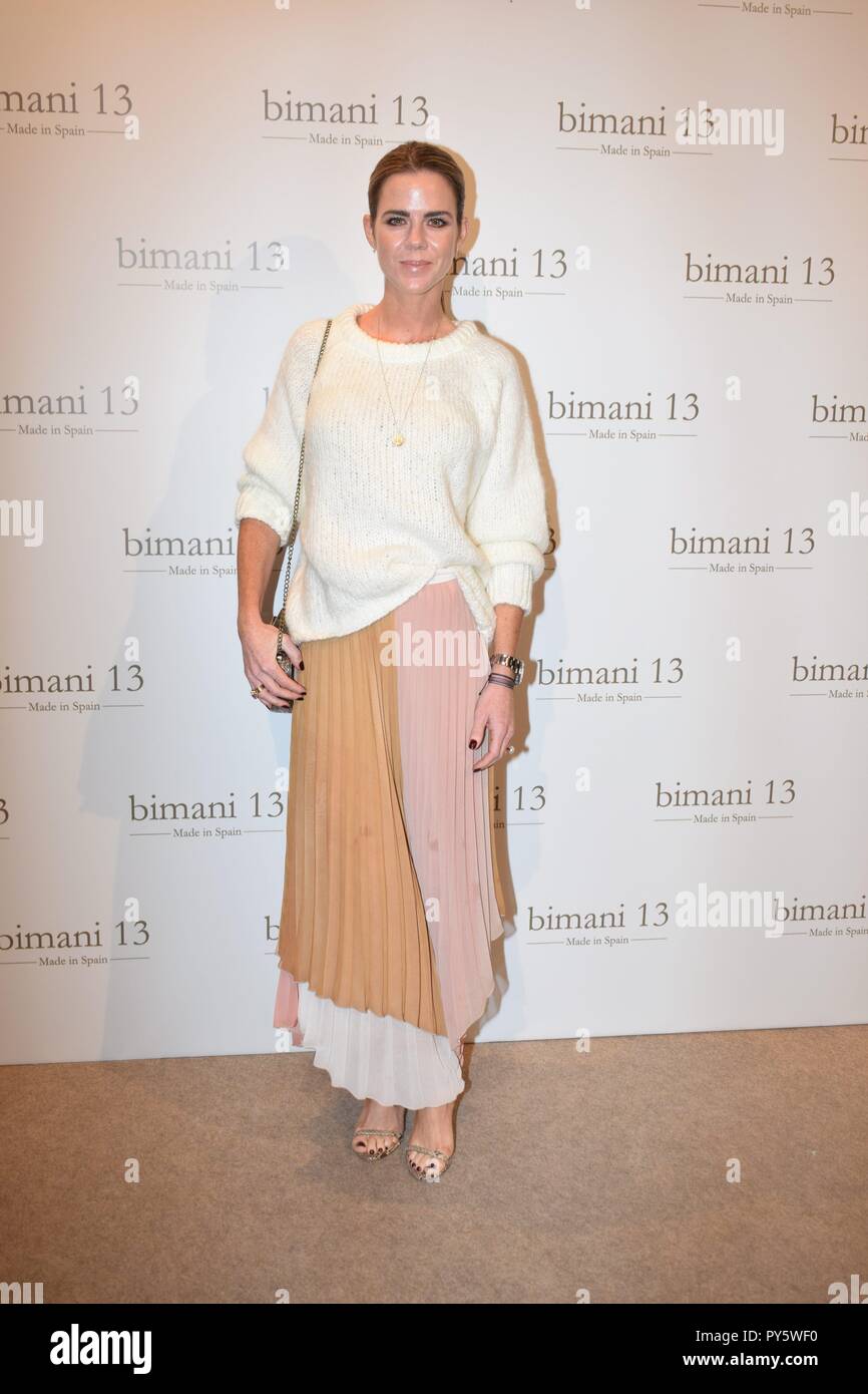 Numerosos rostros conocidos asisten a la presentacion de la linea de ropa de  la marca Bimani 13 en Madrid 25-10-18 Madrid, Spain Amelia Bono during the  presentation of the new collection from