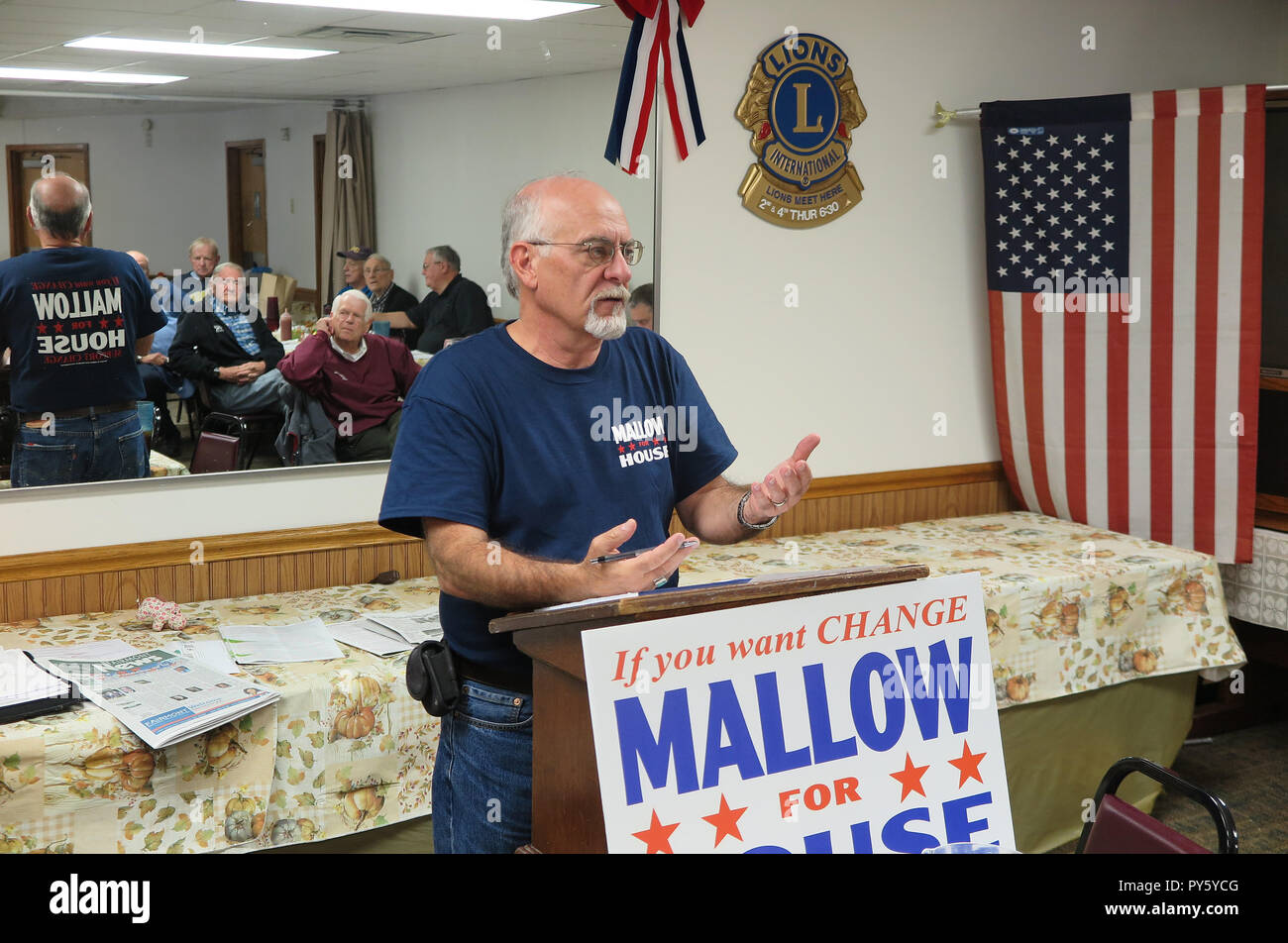 Fairmont, USA. 24th Oct, 2018. Phil Mallow, Republican candidate for