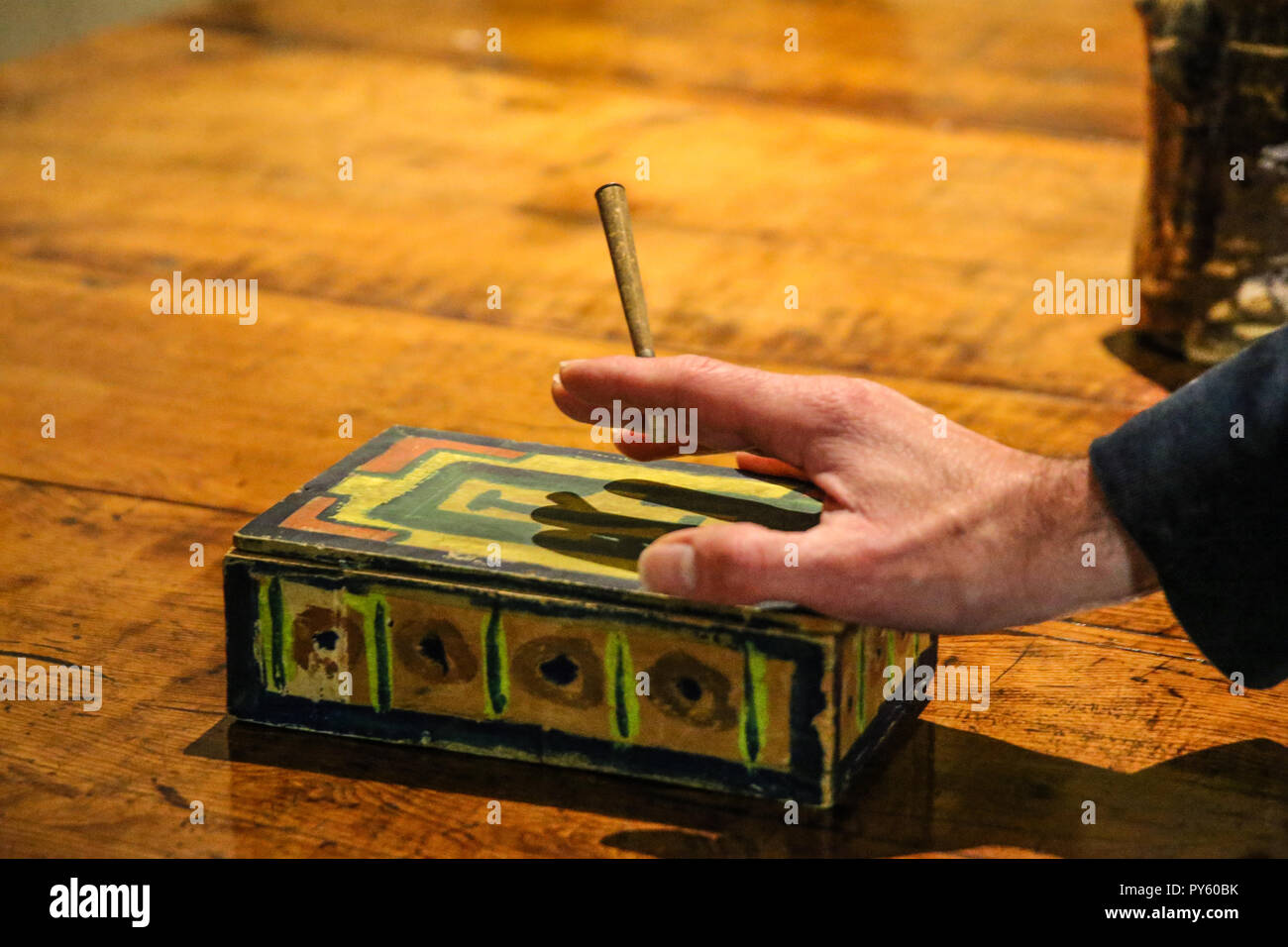 London UK 26 October 2018 As part of Sotheby's the Property from the Country Home of Stanley J. Seeger and Christopher Cone Picasso’s cigarette box Credit: Paul Quezada-Neiman/Alamy Live News Stock Photo