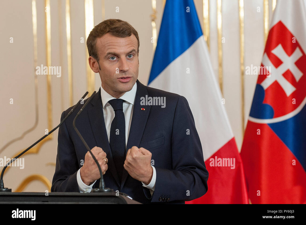 Bratislava Slovakia 26th Oct 2018 French President Emmanuel Macron bratislava-slovakia-26th-oct-2018-french-president-emmanuel-macron