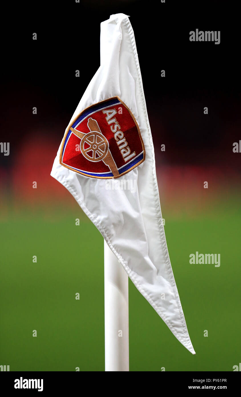 A View Of An Arsenal Corner Flag During The Premier League Match At The Emirates Stadium London Stock Photo Alamy