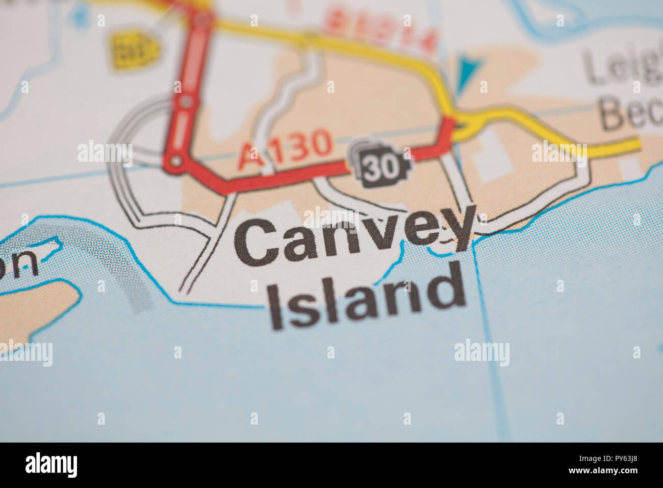 Canvey Island location road map. Great