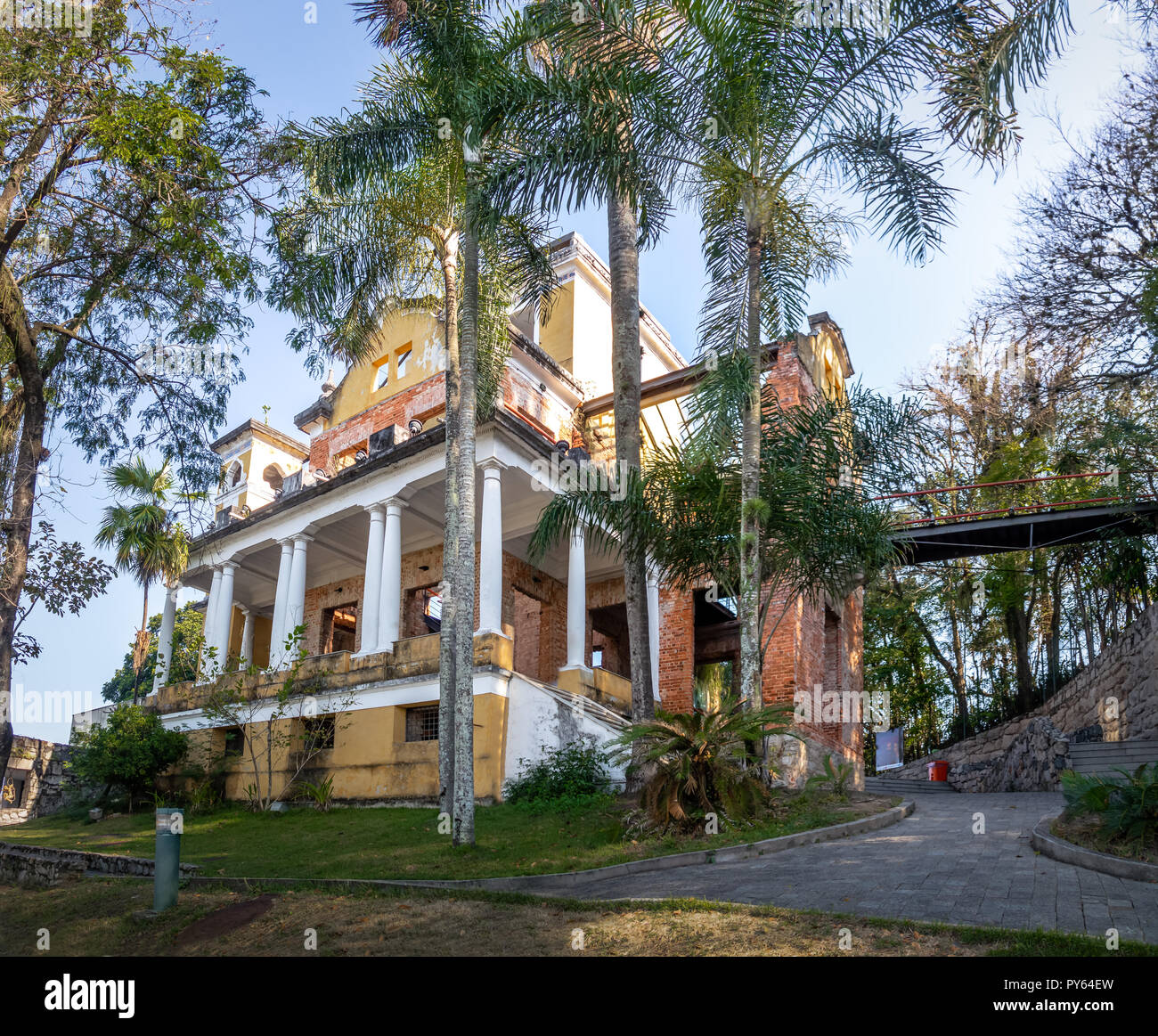 Parque das Ruinas in Santa Teresa Hill, a Public Park with ruins of a mansion - Rio de Janeiro, Brazil Stock Photo
