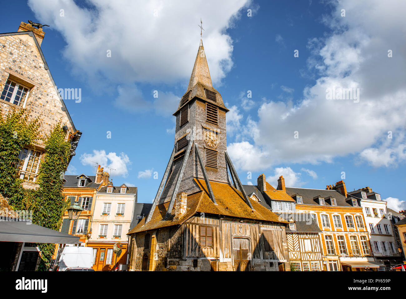 Saint Catherine Old wooden church in Honfleur, famuos french town in