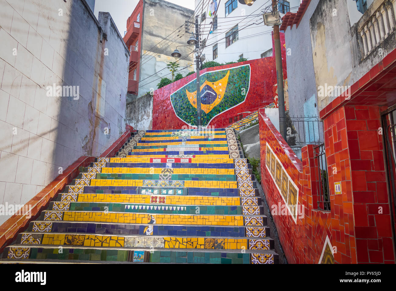 Escadaria Selaron Steps - Rio de Janeiro, Brazil Stock Photo
