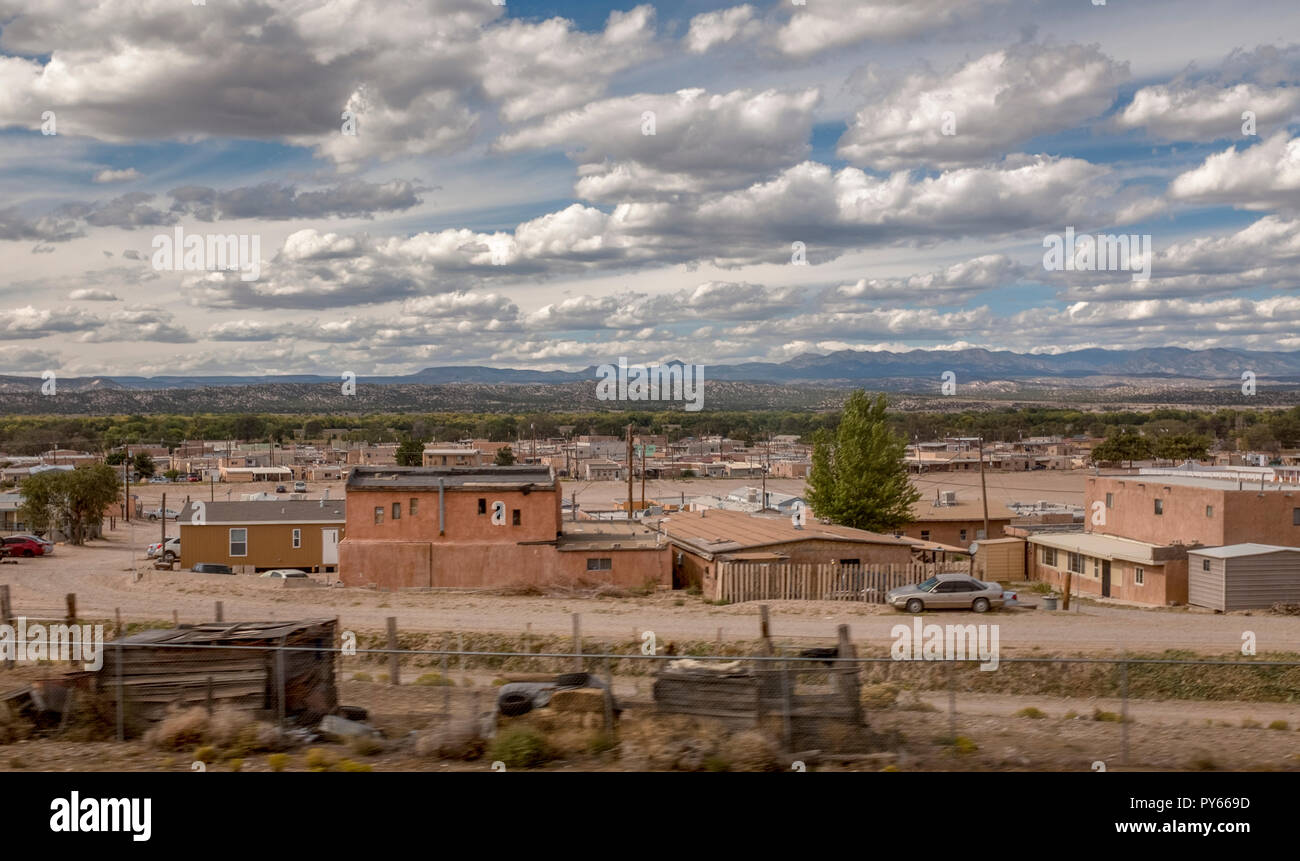 View of Lamy, New Mexico, from the Amtrak train Southwest Chief, October 10, 2018. Stock Photo
