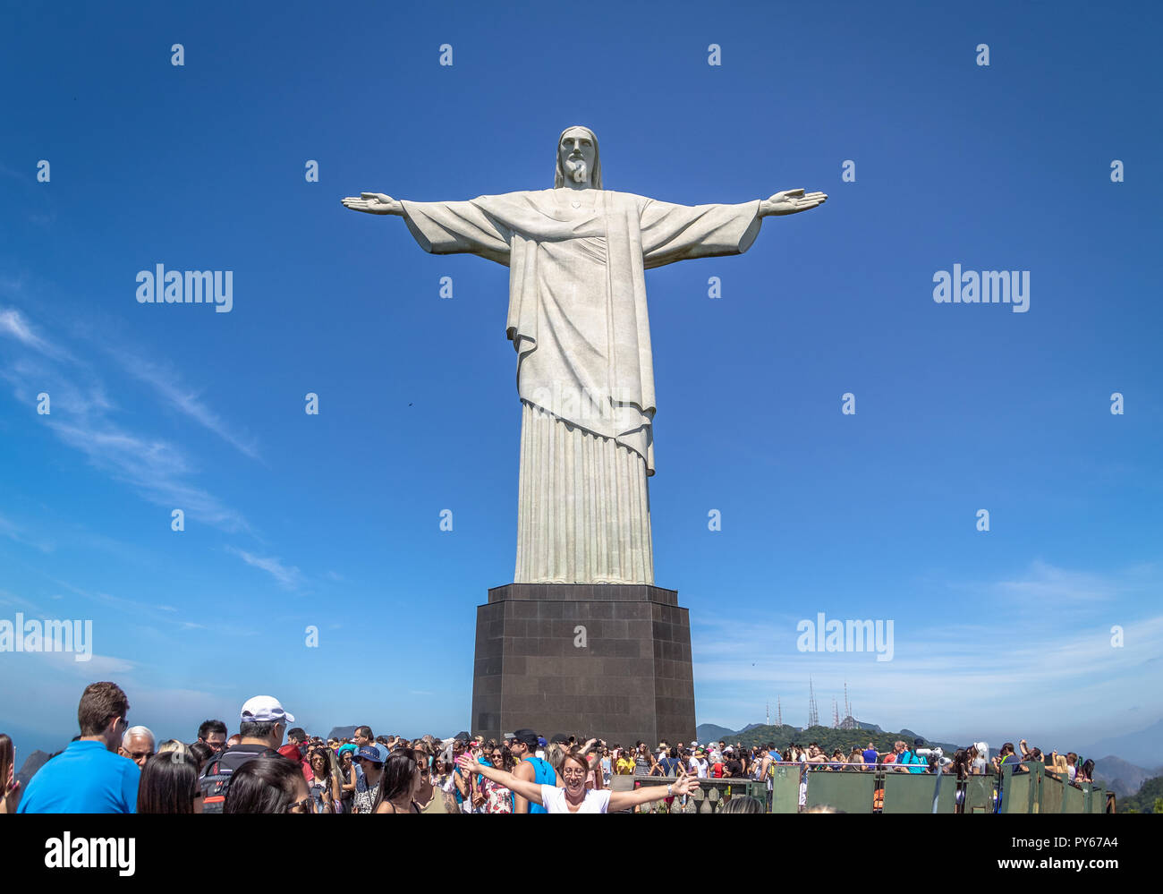 Christ the Redeemer Statue - Rio de Janeiro, Brazil Stock Photo