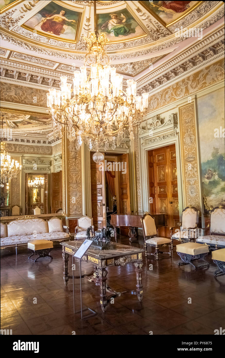 Venetian Room at Catete Palace, the former presidential palace now houses the Republic Museum - Rio de Janeiro, Brazil Stock Photo