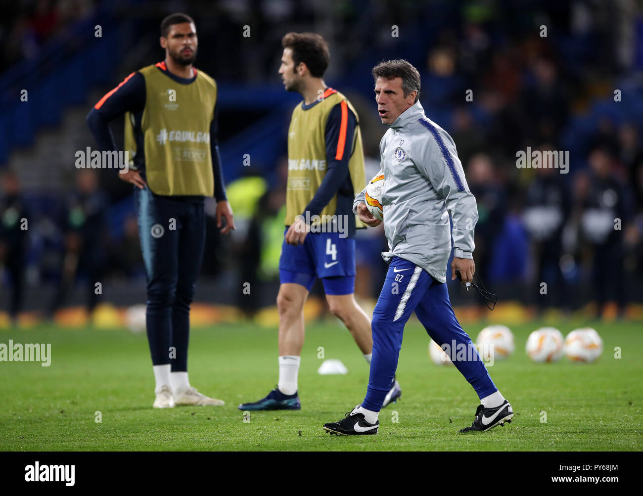 Chelsea assistant manager Gianfranco Zola during the UEFA Europa League, Group L match at Stamford Bridge, London. Stock Photo