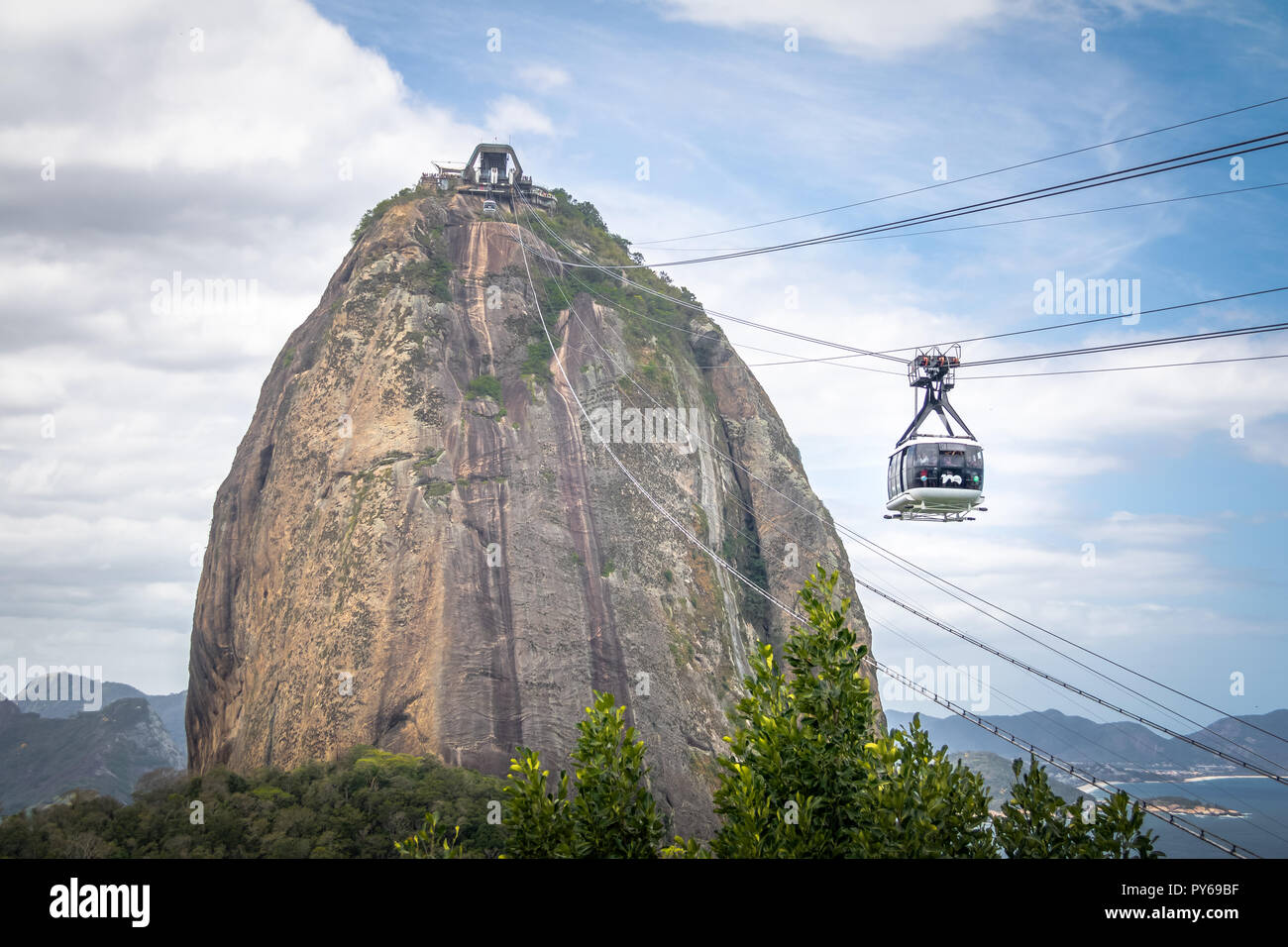 Sugar Loaf Mountain Cable Car view from Urca Hill - Rio de Janeiro ...