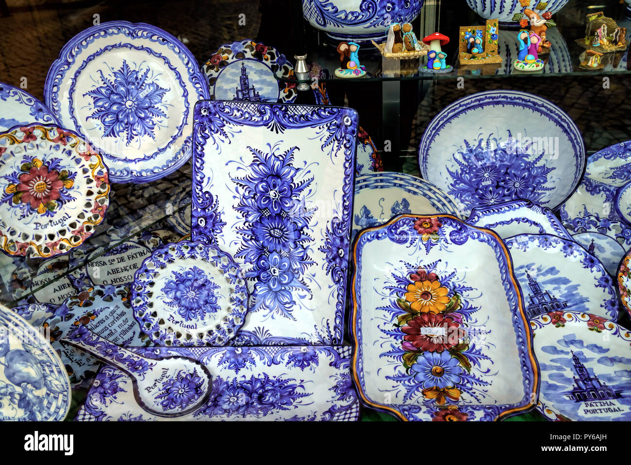 Souvenir shop downtown Fatima city in Portugal Stock Photo Alamy