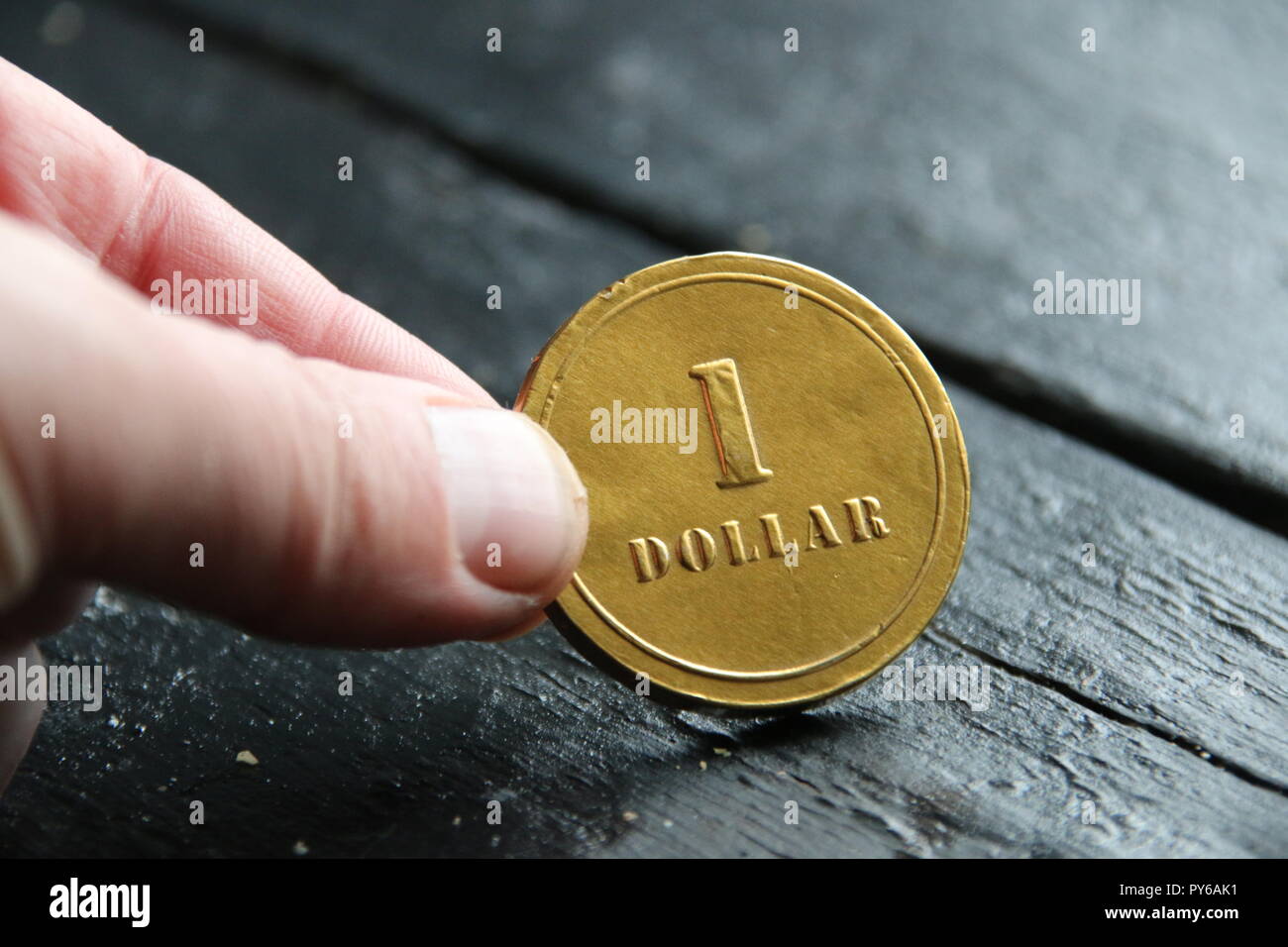 Vintage one dollar coin on hi-res stock photography and images - Alamy