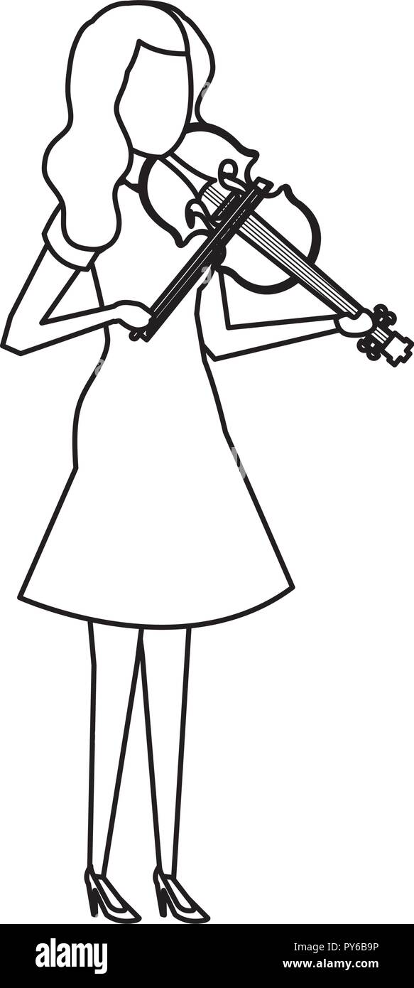 Woman playing violin Stock Vector Images - Alamy