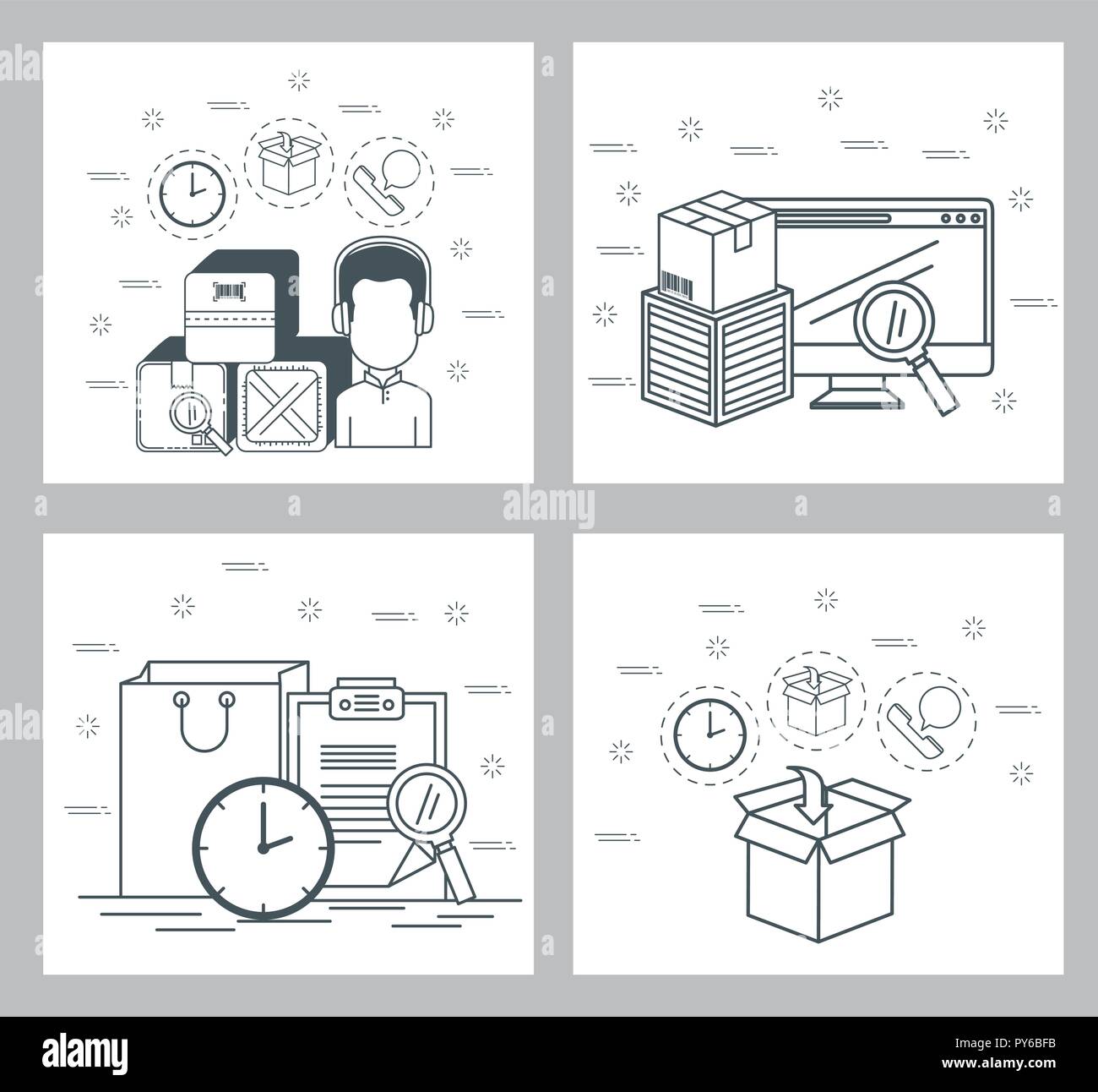 logistic services set icons vector illustration design Stock Vector ...