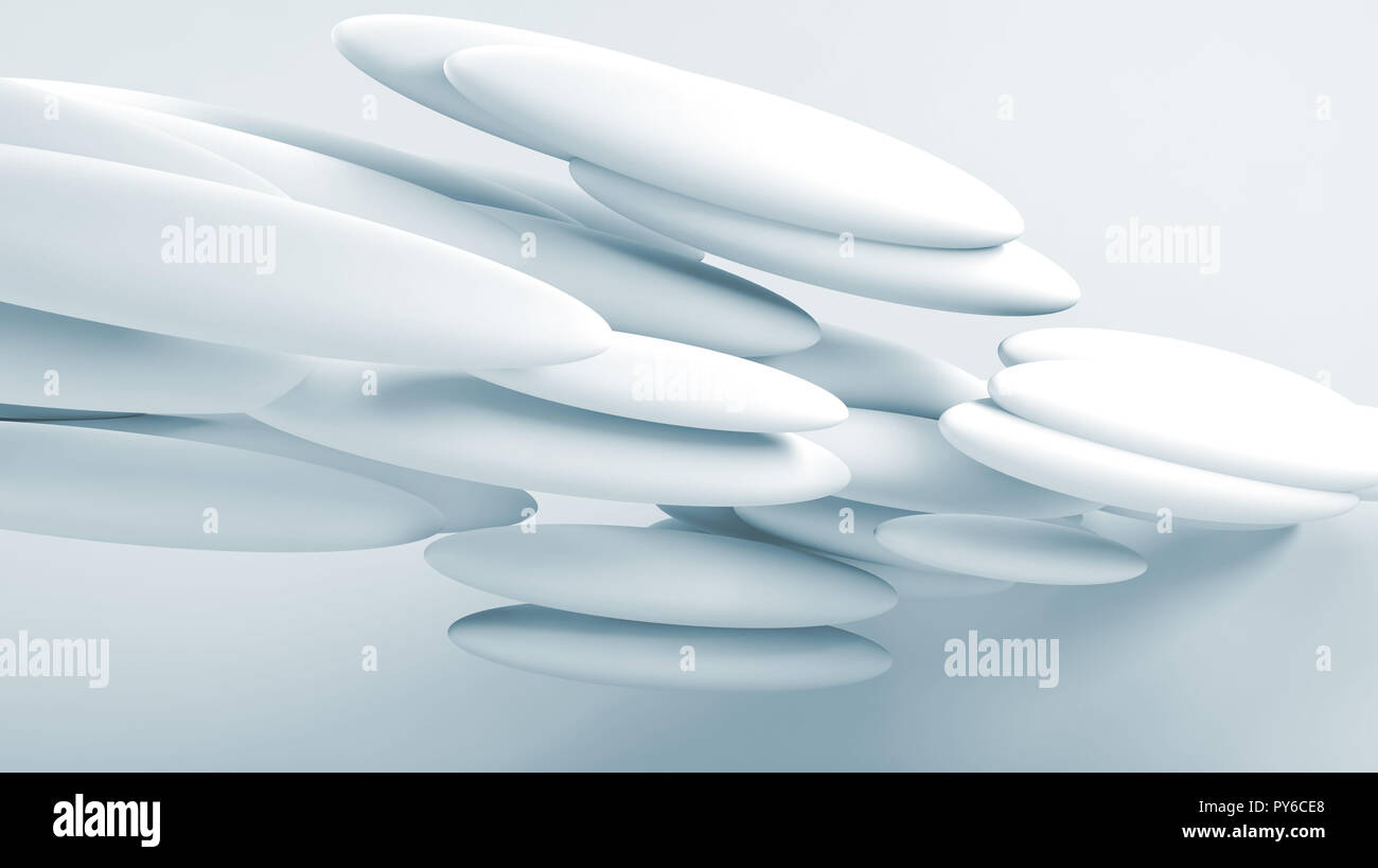 Abstract digital background with white round shapes formation, Blue ...