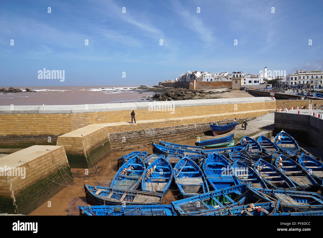 Essaouira medina seen from Skala du Port, Essaouira, Morocco Stock Photo
