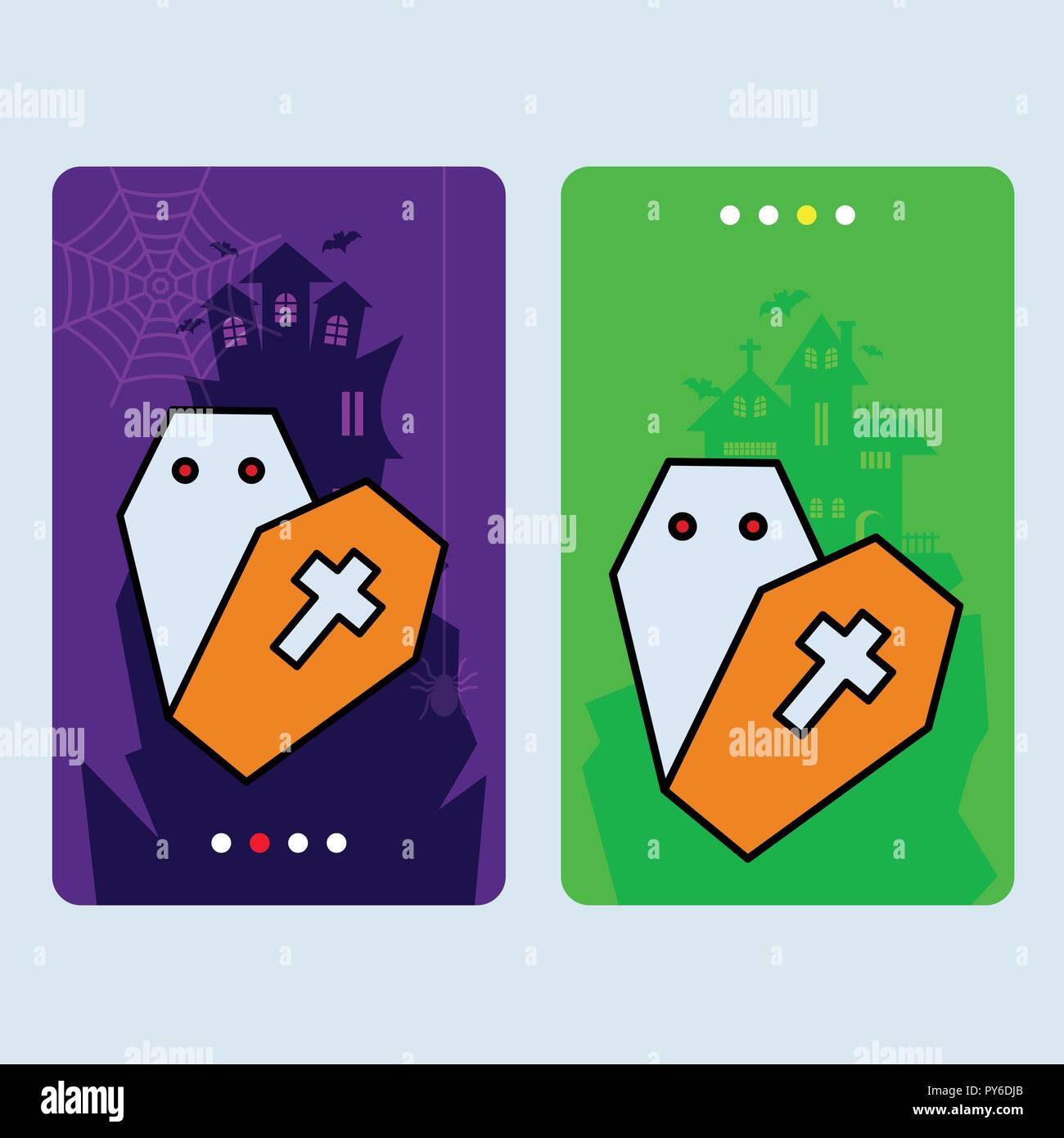 Happy Halloween invitation design with coffin vector Stock Vector Image ...