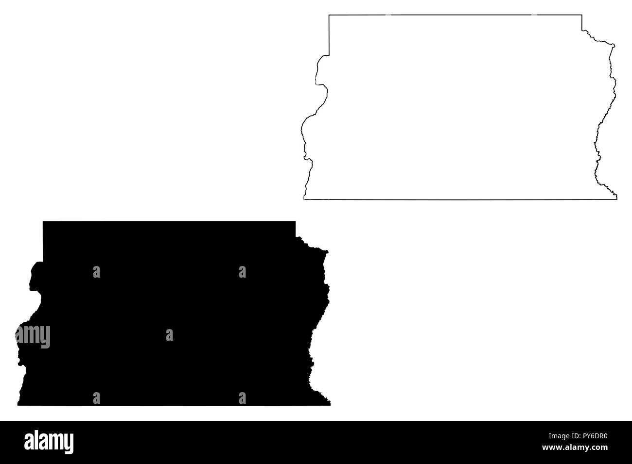 Federal District in Brazil (Region of Brazil, Federated state, Federative Republic of Brazil) map vector illustration, scribble sketch Federal Distric Stock Vector