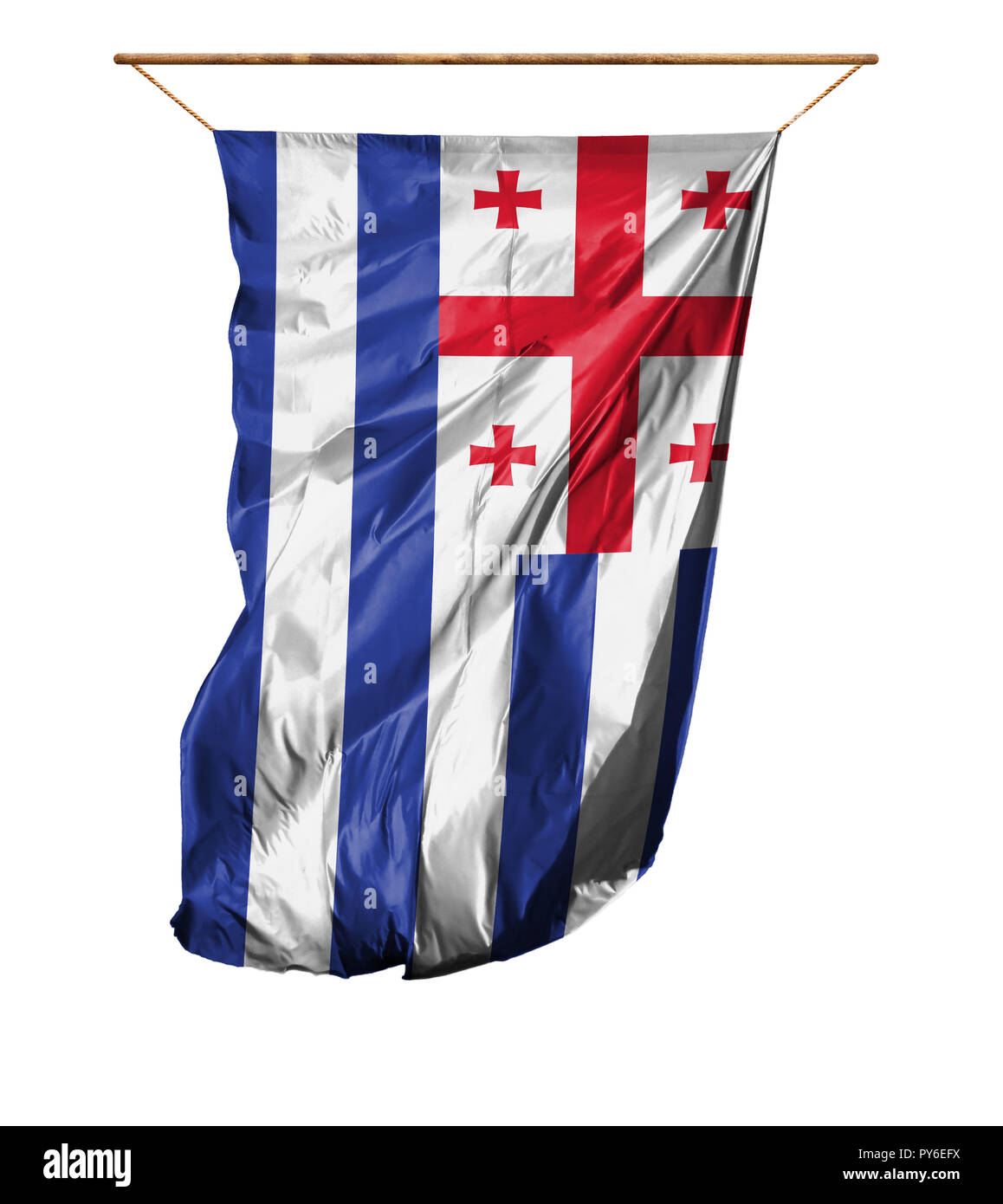 Flag of Adjara. Vertical flag.Isolated on a white background. Stock Photo