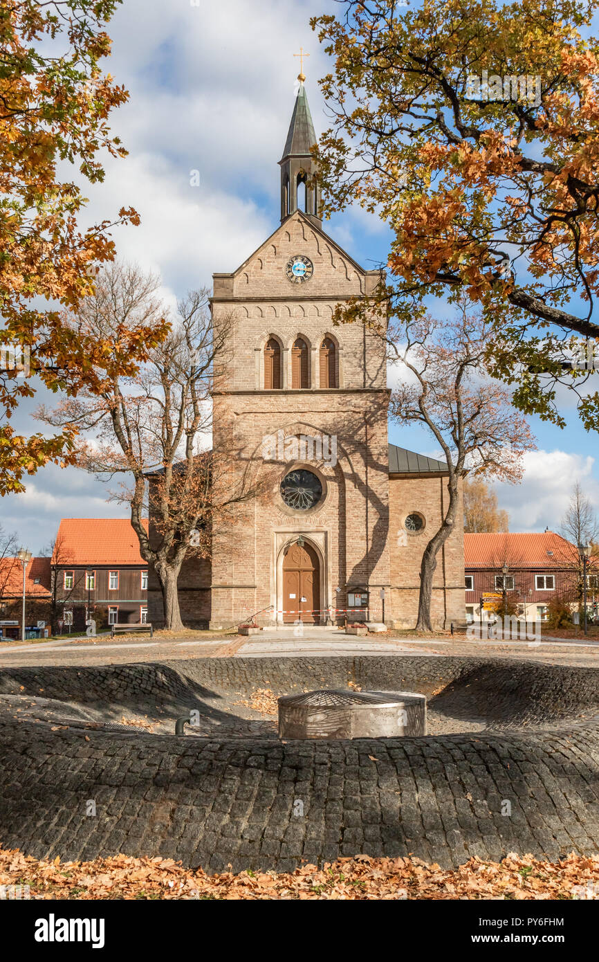 Hasselfelde im Harz Kirche Stock Photo