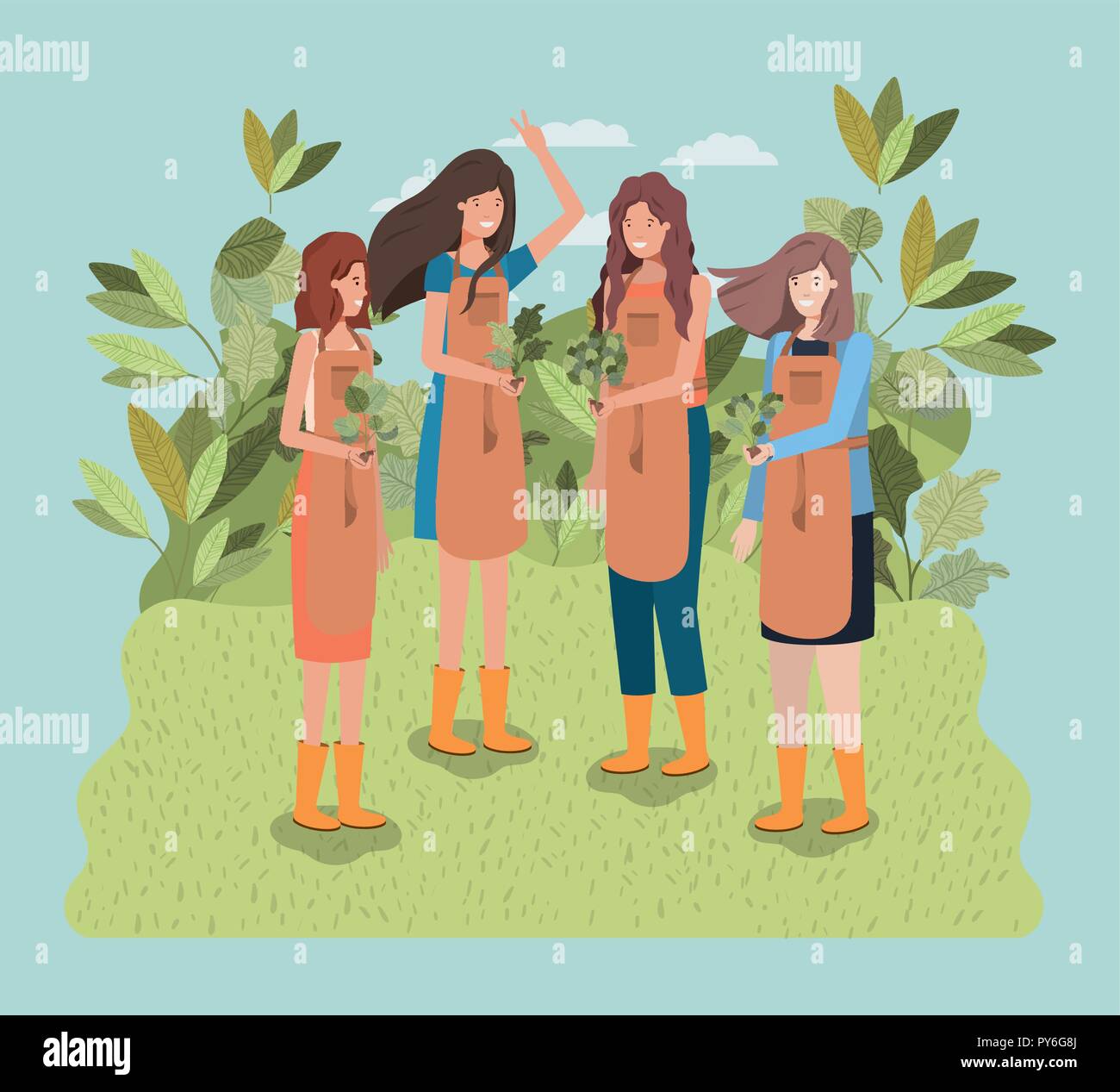 Women in agriculture Stock Vector Images Alamy