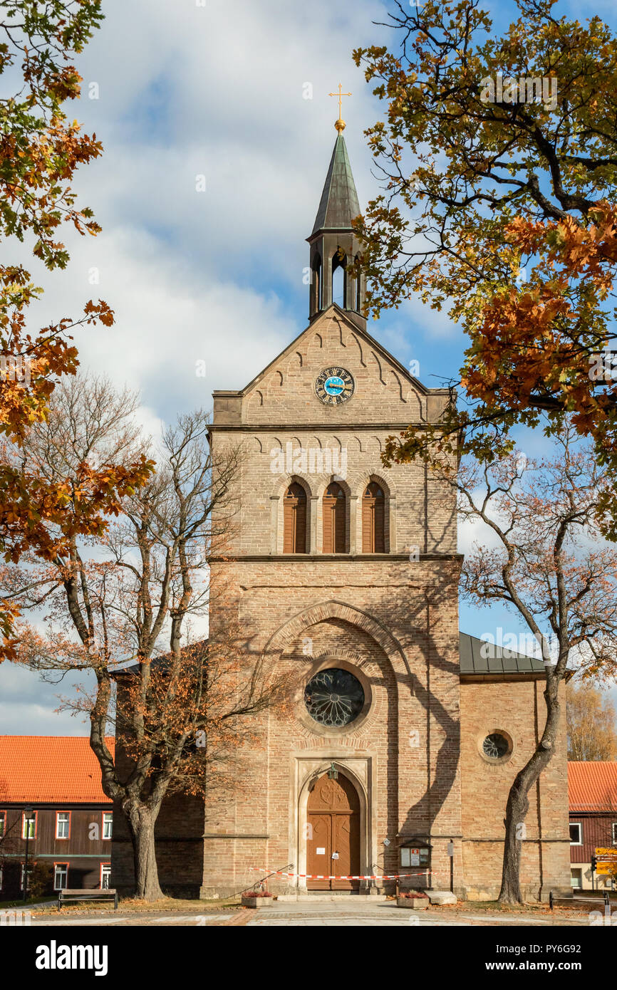 Hasselfelde im Harz Kirche Stock Photo