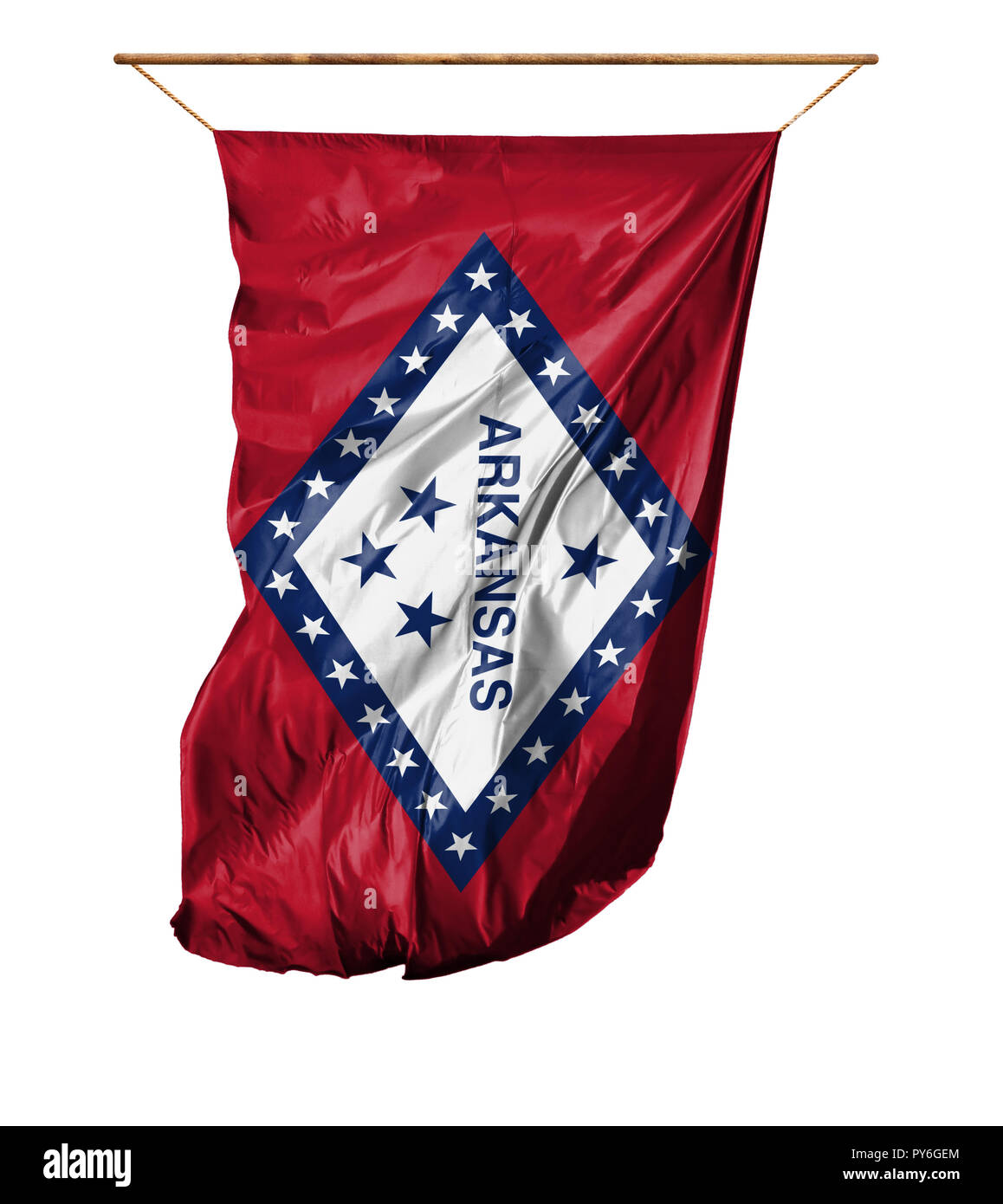 Flag State of Arkansas. Vertical flag.Isolated on a white background