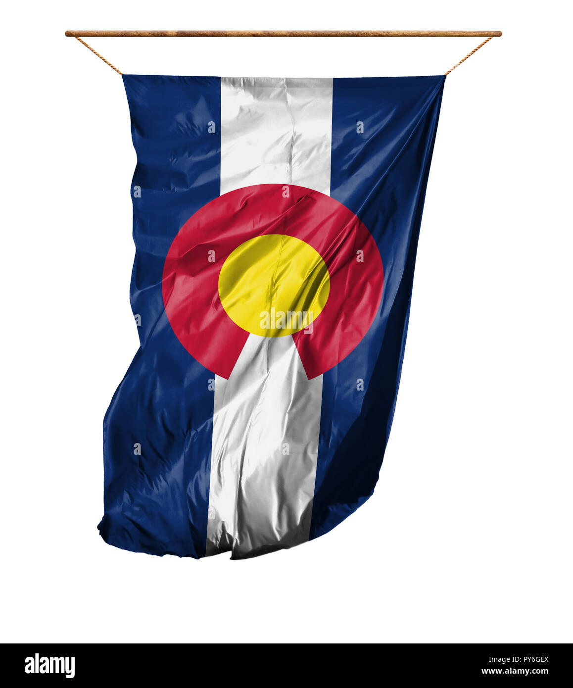 Flag State of Colorado. Vertical flag.Isolated on a white background
